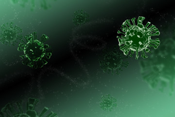 Coronavirus covid-19 3D render background with copy space