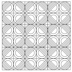Seamless black and white geometries pattern in zentangle style. Basic and simple coloring book for adults, seniors, and beginner. Digital drawing. Floral. Flower. Oriental. Book Page. Hand drawing. 
