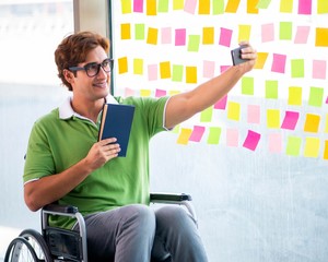 Young student in wheelchair with many conflicting priorities