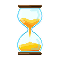 Hourglass vector icon.Cartoon vector icon isolated on white background hourglass.