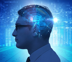 Obraz premium Artificial intelligence concept with man