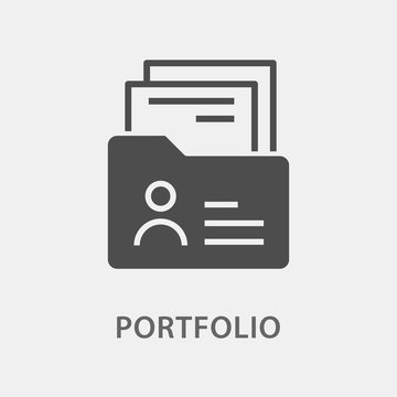 Portfolio icon. Vector illustration for graphic and web design.