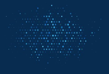 Light BLUE vector template with crystals, rectangles.