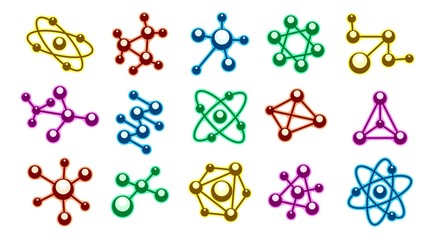 Color art molecule icons