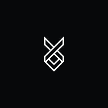 Minimal elegant monogram art logo. Outstanding professional trendy awesome artistic X XV VX initial based Alphabet icon logo. Premium Business logo White color on black background