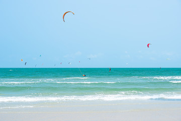 Kitesurfing Thailand Hua hin on a Sunny day