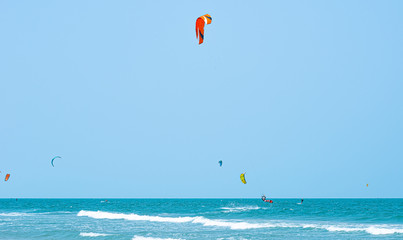 Kitesurfing Thailand Hua hin on a Sunny day