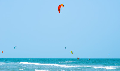 Kitesurfing Thailand Hua hin on a Sunny day