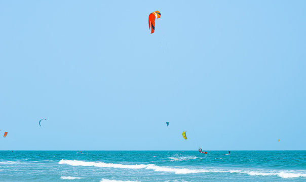 Kitesurfing Thailand Hua hin on a Sunny day