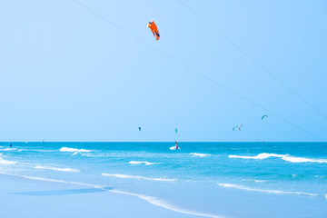 Kitesurfing Thailand Hua hin on a Sunny day