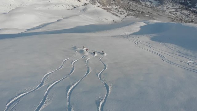 Party shred in Stranda in new powder snow. Drone shoot