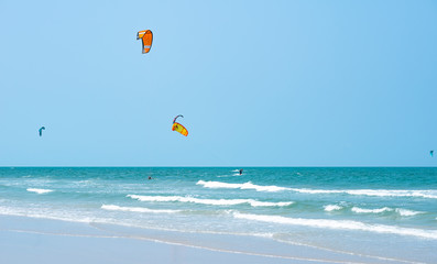 Kitesurfing Thailand Hua hin on a Sunny day