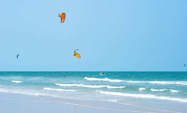 Kitesurfing Thailand Hua hin on a Sunny day
