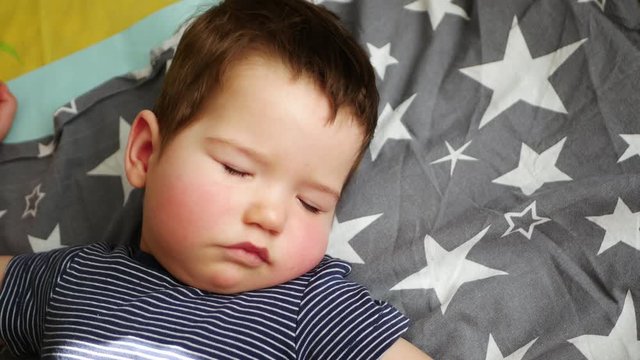 baby sleeps close up. 0-1 years.