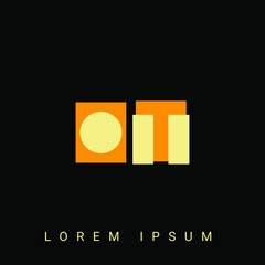 Modern creative shaped OT, TO, O, T logo. Initial Logo Designs Templete with Black Background. Vector Illustration