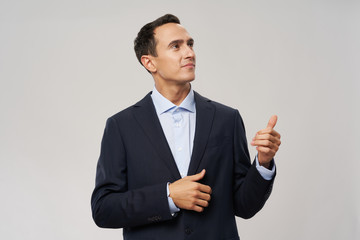 businessman showing thumbs up