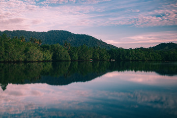 sunrise over the lake