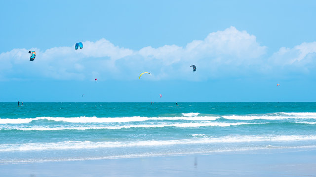 Kitesurfing Thailand Hua hin on a Sunny day
