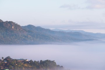 misty morning on the mountains