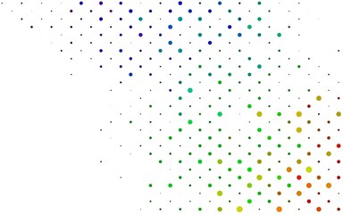 Light Multicolor, Rainbow vector template with circles. Glitter abstract illustration with blurred drops of rain. Pattern for ads, booklets.