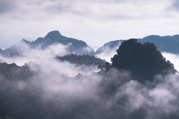 Fototapeta premium misty morning on the mountains