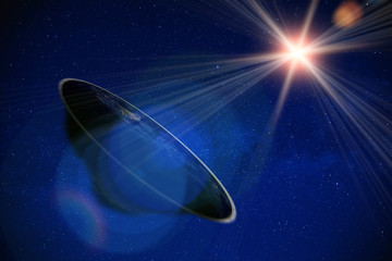 Flat Earth model - true or myth? Elements of this image are furnished by NASA.