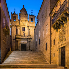 View of Saint Mary the Older (Santa Maria la Mayor) Church in the Old Town of Ourense, Galicia,...