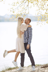 Fototapeta premium Couple in Love on Summer Beach