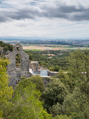 Fototapeta na wymiar Ruins of the former abandoned Santa Catalina monestary in the Botanical Garden of Santa Catalina, near Vitoria-Gasteiz, Spain