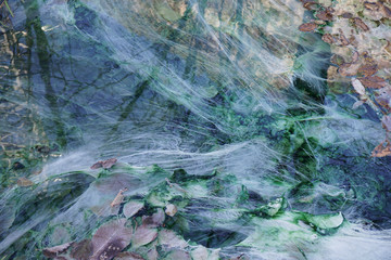 Flowing water sulphate and carbonate source