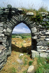 Fototapeta na wymiar Stone archway in Kilcatherine Church in Cork, Ireland