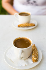 Greek Coffe with biscuits