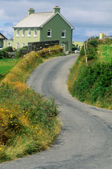 Fototapeta na wymiar Winding country road in West Cork, Ireland