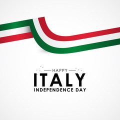 Italy Independence Day Banner With Flag Illustration