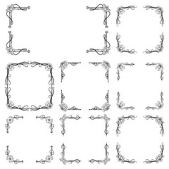 Ornaments frames Separator elements for Classic Vintage Wedding Invitation great for Wedding Card Design