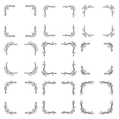 Ornaments frames Separator elements for Classic Vintage Wedding Invitation great for Wedding Card Design