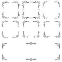 Ornaments frames Separator elements for Classic Vintage Wedding Invitation great for Wedding Card Design