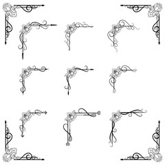 Ornaments frames Separator elements for Classic Vintage Wedding Invitation great for Wedding Card Design