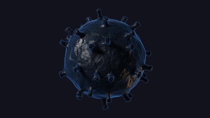Planet earth turns into a coronavirus. 3D rendering. - Powered by Adobe