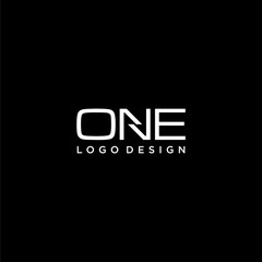 Creative and simple logo design of the word ONE with dark background - EPS10 - Vector.