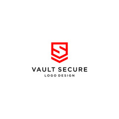 Modern and clean logo design of letter VS and security icon with white background - EPS10 - Vector.