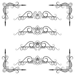 Ornaments frames Separator elements for Classic Vintage Wedding Invitation great for Wedding Card Design