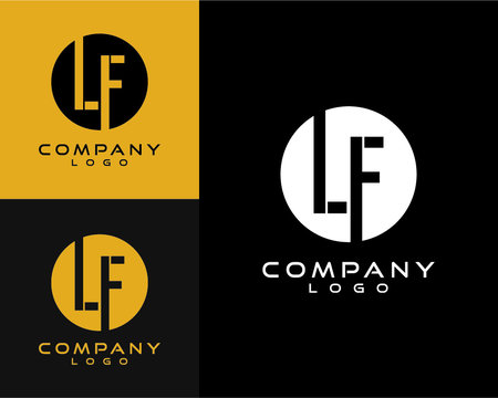 LF, FL letter, initial logo design letter  with circle shape 