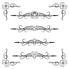Ornaments frames Separator elements for Classic Vintage Wedding Invitation great for Wedding Card Design