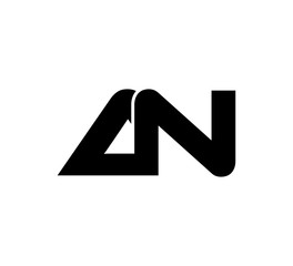 Initial 2 letter Logo Modern Simple Black AN