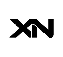 Initial 2 letter Logo Modern Simple Black XN