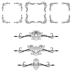 Ornaments frames Separator elements for Classic Vintage Wedding Invitation great for Wedding Card Design