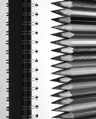 set of pencils black and white 