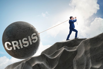 Business concept of crisis and recession
