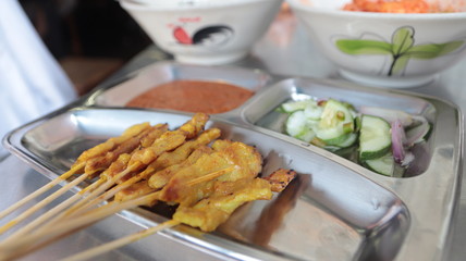 Thai Food (Grilled Pork with Yellow Curry Sauce)